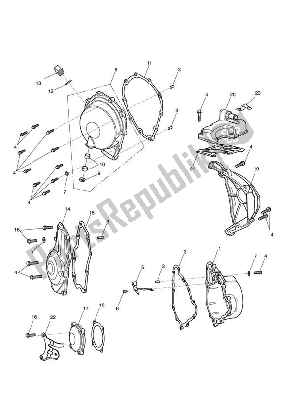 Wszystkie części do Os? Ony Silnika Triumph Street Triple R VIN: 560477-806645 675 2013 - 2016