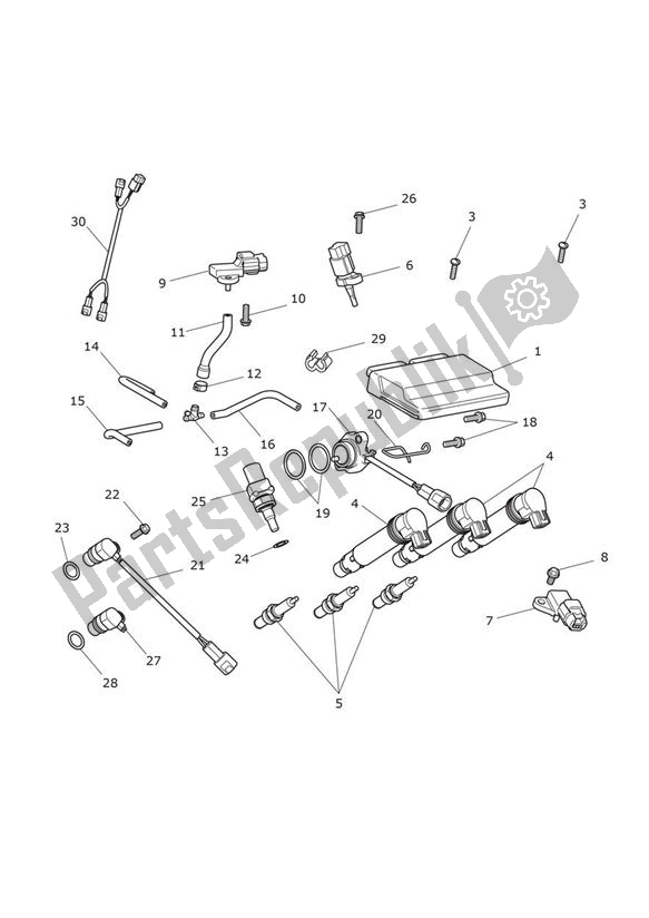 Wszystkie części do System Zarz? Dzania Silnikiem Triumph Street Triple R VIN: 560477-806645 675 2013 - 2016