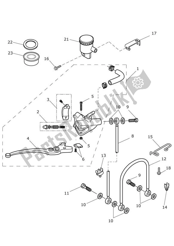 Wszystkie części do G?ówny Cylinder Hamulca Przedniego I Przewody Triumph Street Triple R VIN: 560477-806645 675 2013 - 2016