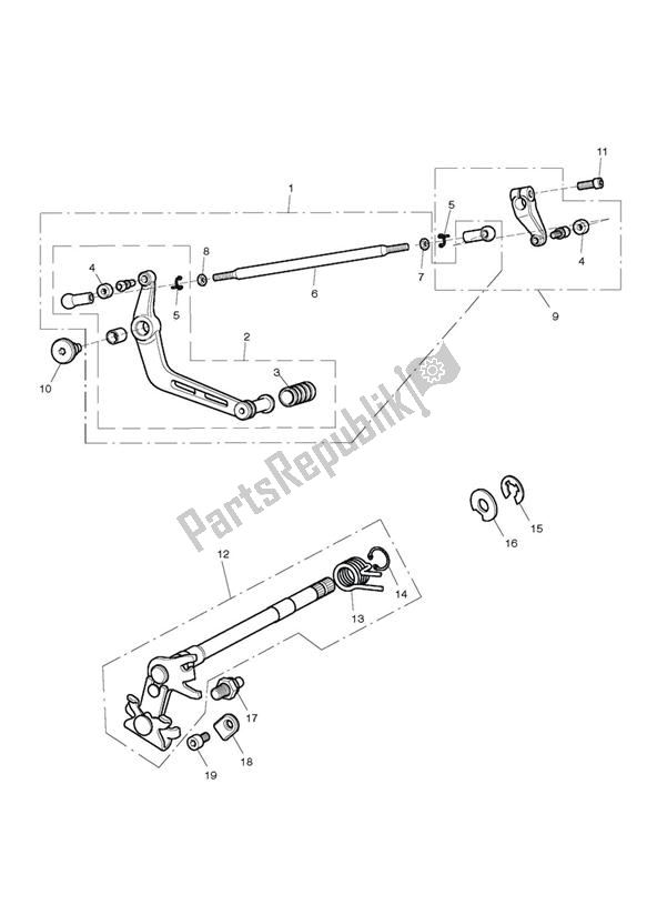 Toutes les pièces pour le Mécanisme De Changement De Vitesse du Triumph Street Triple R VIN: 560477-806645 675 2013 - 2016