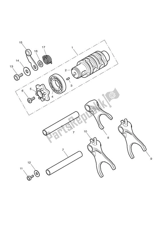 Toutes les pièces pour le Tambour Sélecteur De Vitesse du Triumph Street Triple R VIN: 560477-806645 675 2013 - 2016