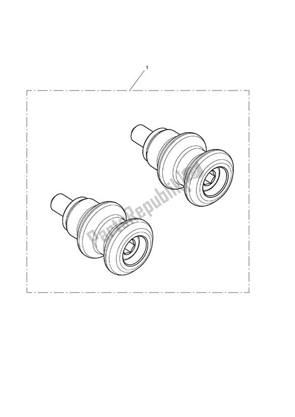 Toutes les pièces pour le Paddock Stand Bobbin Kit, Black du Triumph Street Triple R VIN: 560477-806645 675 2013 - 2016