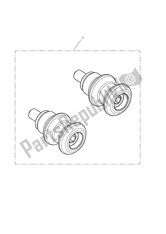 Tutte le parti per il Paddock Stand Bobbin Kit, Red del Triumph Street Triple R VIN: 560477-806645 675 2013 - 2016