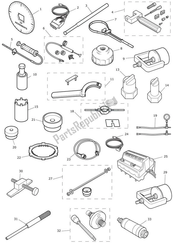 All parts for the Service Tools of the Triumph Street Triple R VIN: 560477-806645 675 2013 - 2016