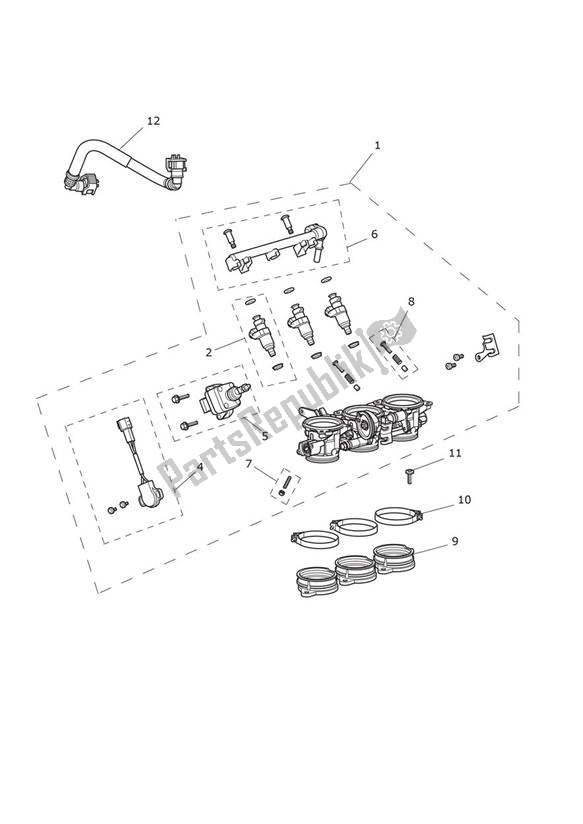 All parts for the Throttles, Injectors And Fuel Rail of the Triumph Street Triple R VIN: 560477-806645 675 2013 - 2016