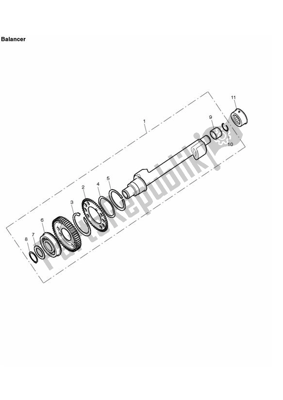 Alle onderdelen voor de Balancer van de Triumph Street Triple R VIN: > 560476 675 2008 - 2012