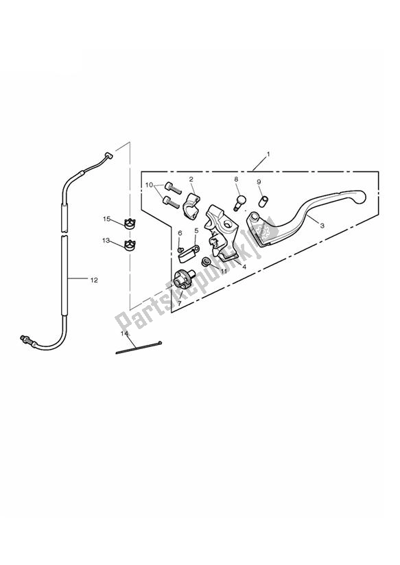 All parts for the Clutch Controls of the Triumph Street Triple R VIN: > 560476 675 2008 - 2012