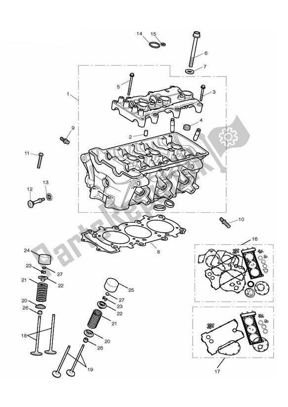 Wszystkie części do G? Owica Cylindra I Zawory Triumph Street Triple R VIN: > 560476 675 2008 - 2012