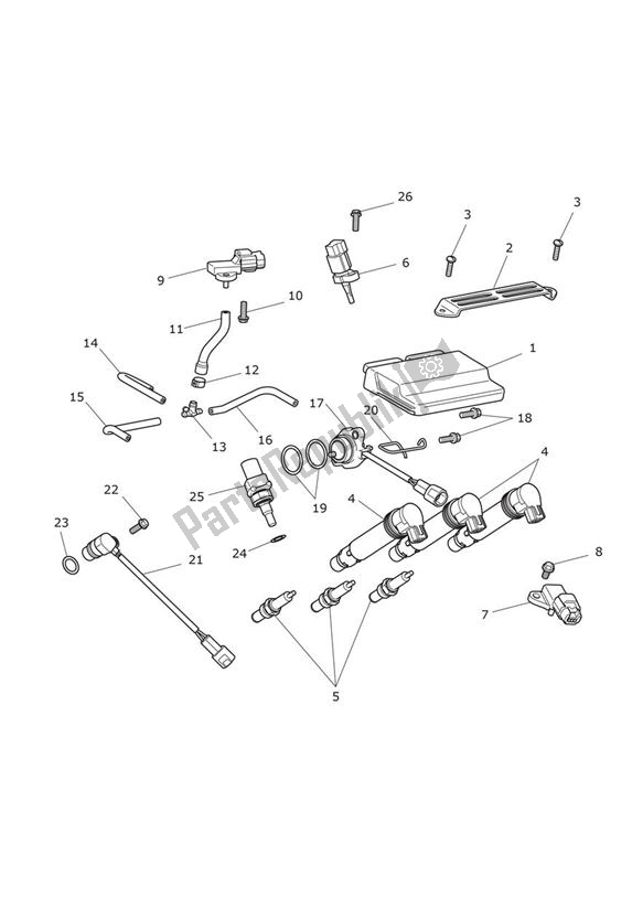 All parts for the Engine Management System of the Triumph Street Triple R VIN: > 560476 675 2008 - 2012