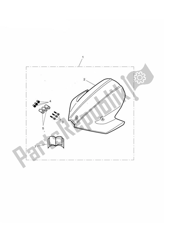 Tutte le parti per il Flyscreen Visor Kit > 482181 del Triumph Street Triple R VIN: > 560476 675 2008 - 2012
