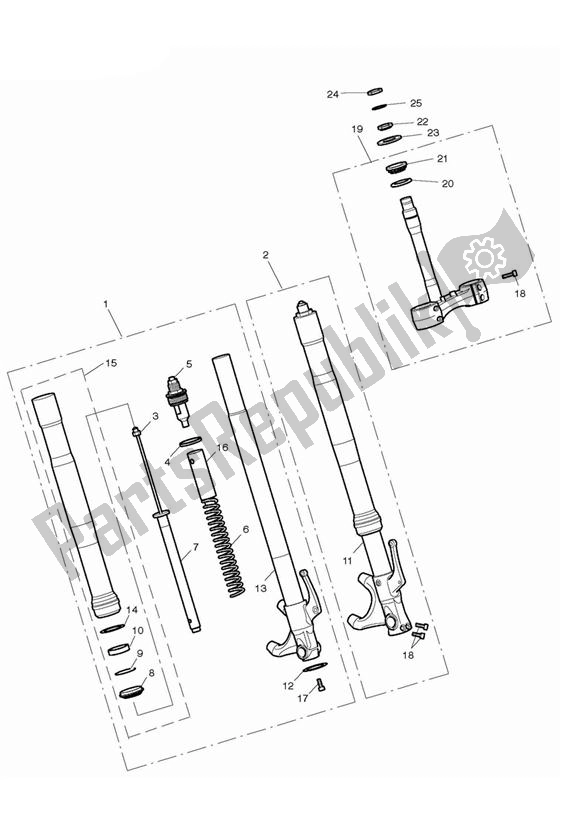 All parts for the Front Forks & Yokes of the Triumph Street Triple R VIN: > 560476 675 2008 - 2012