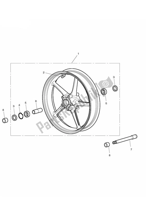 All parts for the Front Wheel of the Triumph Street Triple R VIN: > 560476 675 2008 - 2012