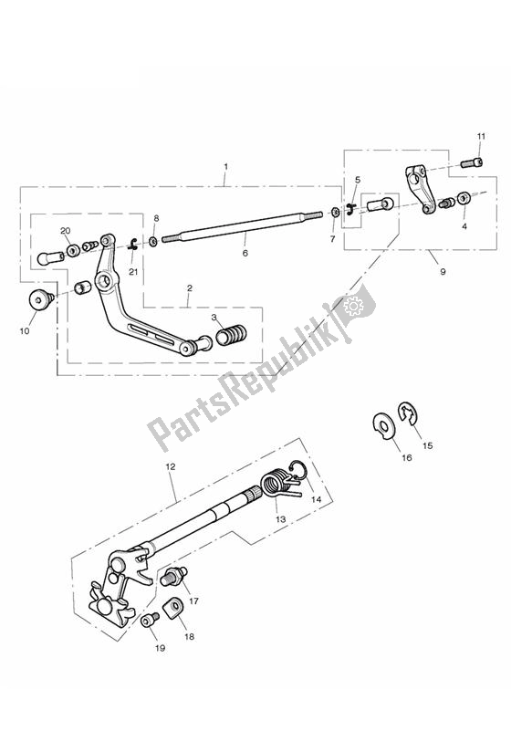 All parts for the Gear Change Mechanism of the Triumph Street Triple R VIN: > 560476 675 2008 - 2012