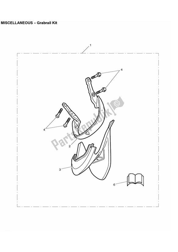 All parts for the Grabrail Kit of the Triumph Street Triple R VIN: > 560476 675 2008 - 2012