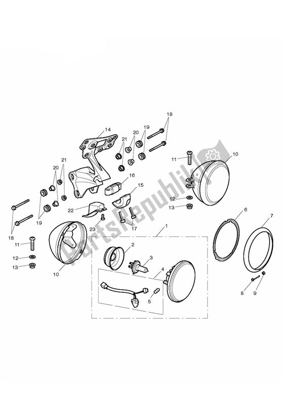 All parts for the Headlight Assembly > 482181 of the Triumph Street Triple R VIN: > 560476 675 2008 - 2012