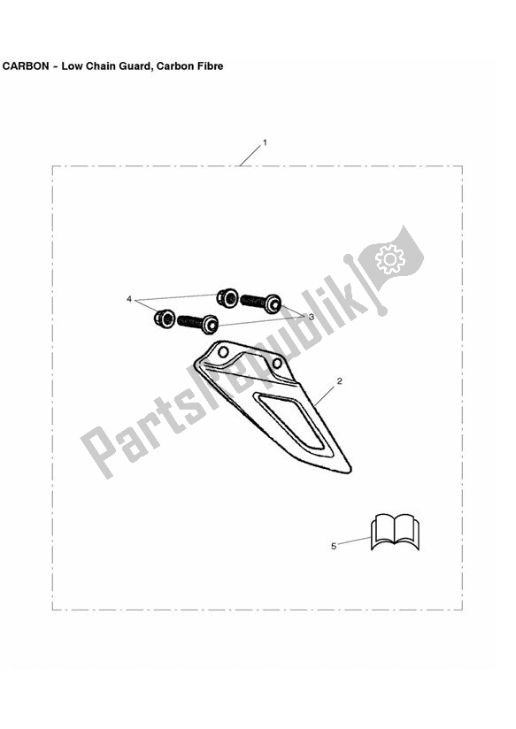 All parts for the Low Chain Guard, Carbon Fibre of the Triumph Street Triple R VIN: > 560476 675 2008 - 2012