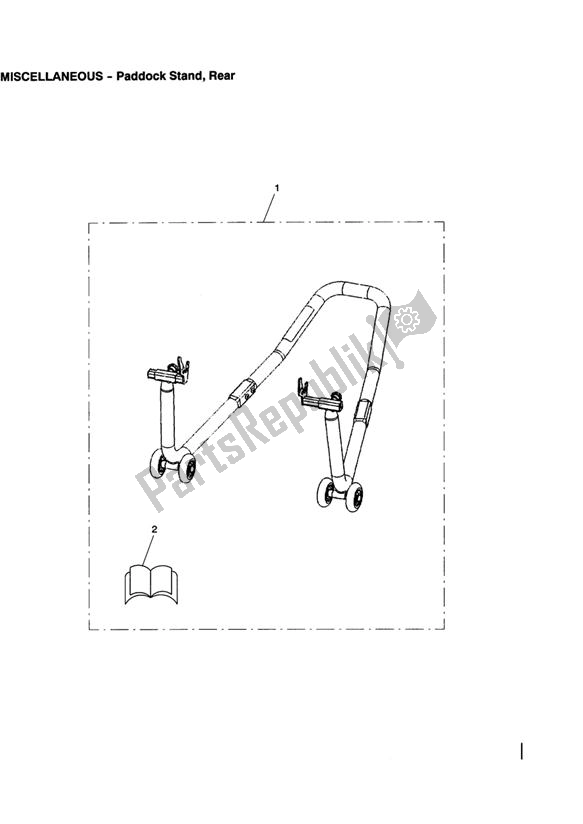 All parts for the Paddock Stand, Rear of the Triumph Street Triple R VIN: > 560476 675 2008 - 2012