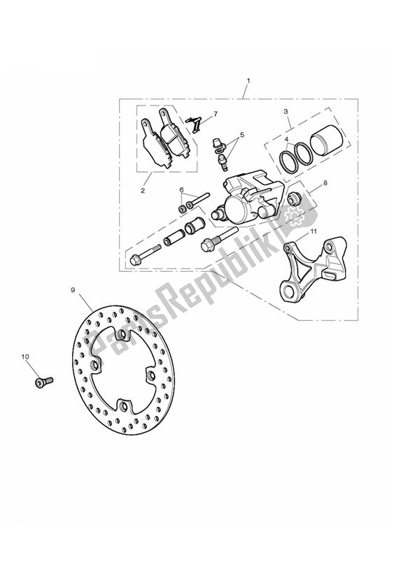 Tutte le parti per il Freno E Disco Posteriori del Triumph Street Triple R VIN: > 560476 675 2008 - 2012