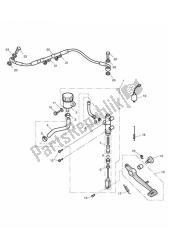 rear brake master cylinder, reservoir & pedal