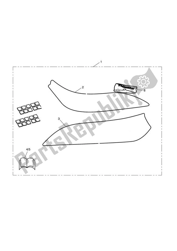 All parts for the Swingarm Protector Kit of the Triumph Street Triple R VIN: > 560476 675 2008 - 2012