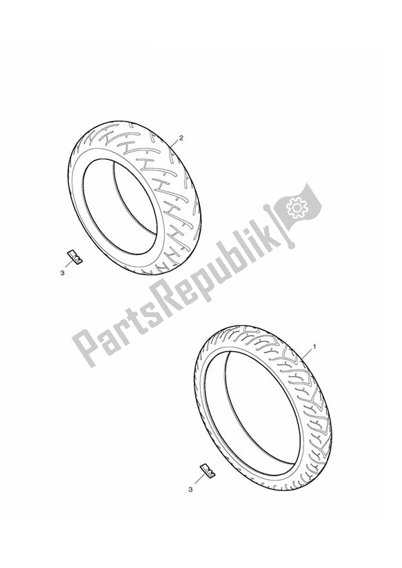 Todas las partes para Neumáticos, Válvulas Y Contrapesos de Triumph Street Triple R VIN: > 560476 675 2008 - 2012