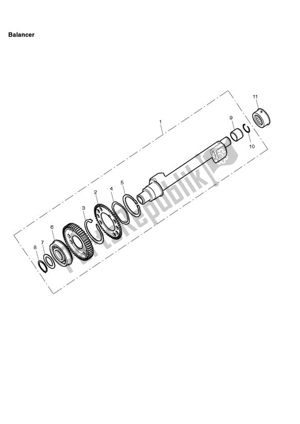 Alle onderdelen voor de Balancer van de Triumph Street Triple VIN: < 560476 675 2009 - 2012
