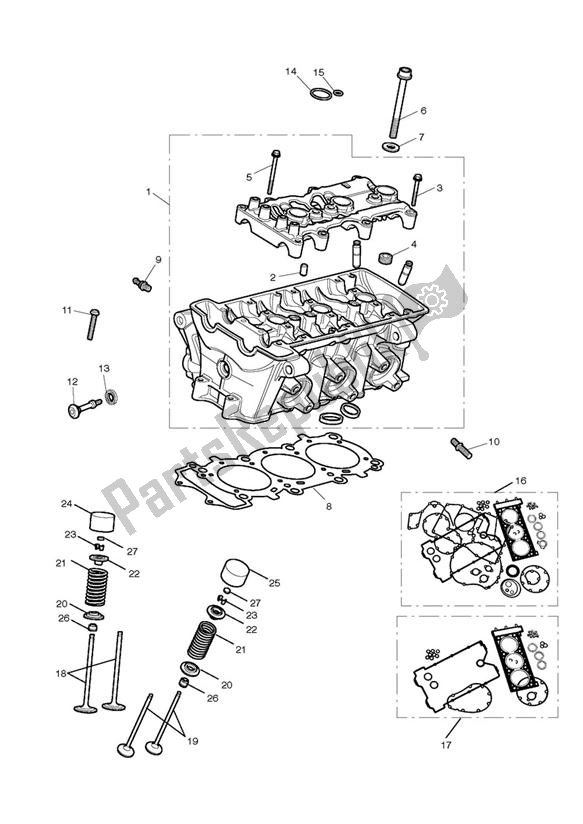 All parts for the Cylinder Head & Valves of the Triumph Street Triple VIN: < 560476 675 2009 - 2012