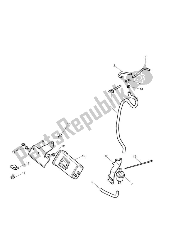 Tutte le parti per il Sistema Di Controllo Della Perdita Per Evaporazione - Solo California del Triumph Street Triple VIN: < 560476 675 2009 - 2012