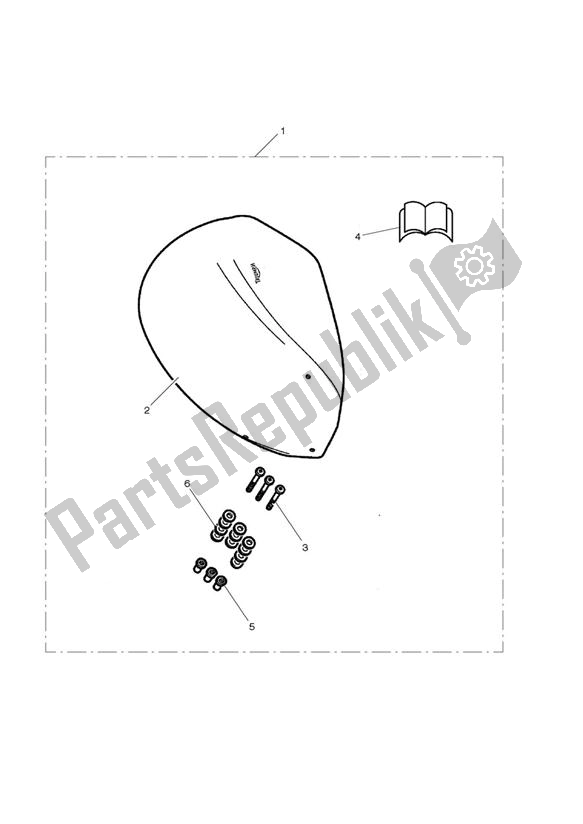 Tutte le parti per il Flyscreen Visor Kit, Smoked > 480781 del Triumph Street Triple VIN: < 560476 675 2009 - 2012