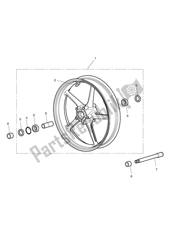 All parts for the Front Wheel of the Triumph Street Triple VIN: < 560476 675 2009 - 2012