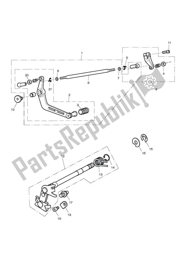 Tutte le parti per il Meccanismo Di Cambio Marcia del Triumph Street Triple VIN: < 560476 675 2009 - 2012