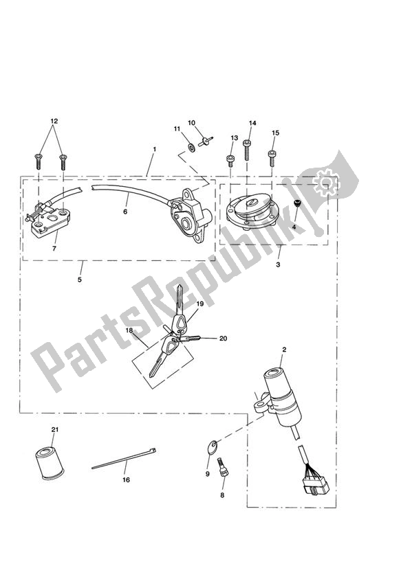 Tutte le parti per il Ignit. Switch/lock Set Row 356390>361723 & Usa,ca,tw 356465>361723; Row 370066> del Triumph Street Triple VIN: < 560476 675 2009 - 2012