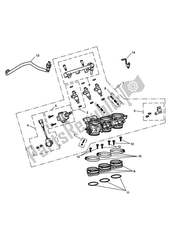 Tutte le parti per il Acceleratori, Iniettori E Rotaia Del Carburante del Triumph Street Triple VIN: < 560476 675 2009 - 2012