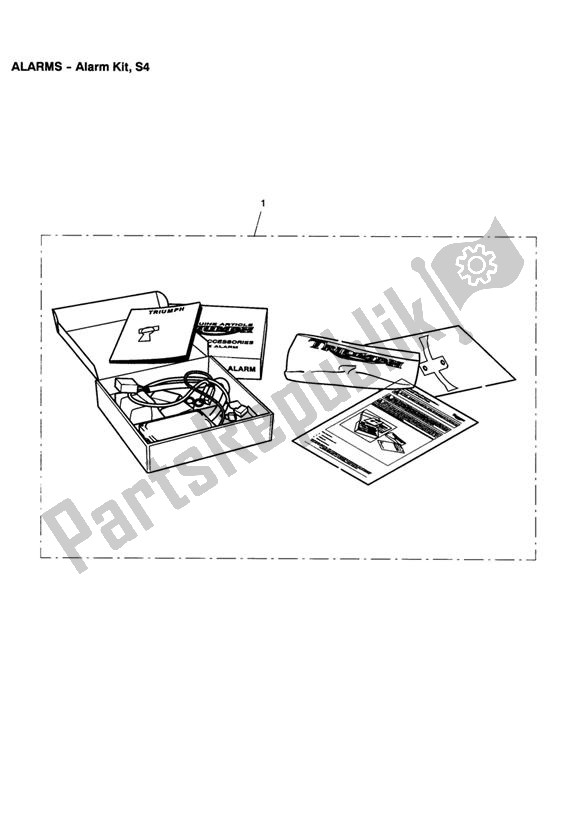 All parts for the Alarm Kit, Type S, S4 of the Triumph Thruxton 900 2005 - 2007