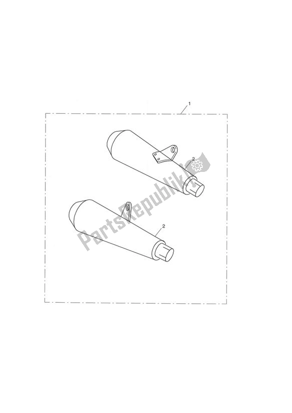 All parts for the Chrome Silencer of the Triumph Thruxton 900 2005 - 2007