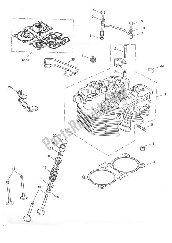All parts for the Cylinder Head & Valves of the Triumph Thruxton 900 2005 - 2007