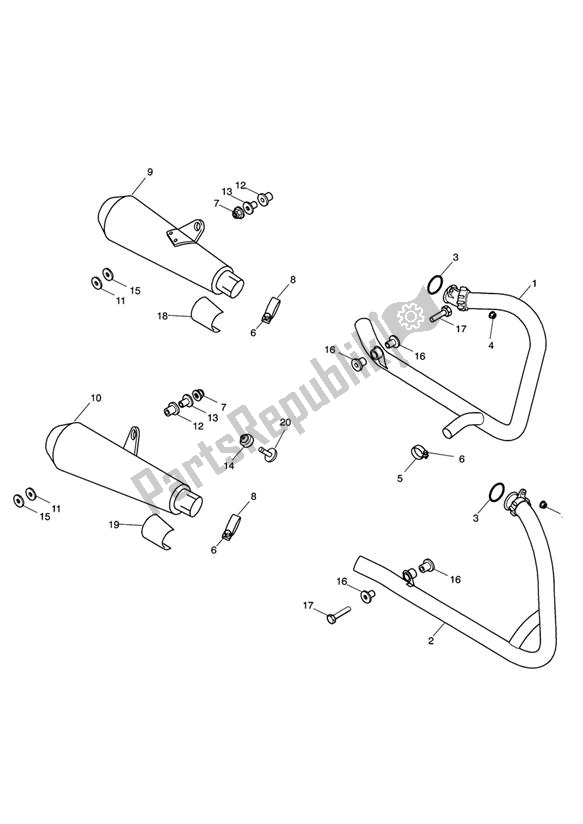 Todas las partes para Sistema De Escape de Triumph Thruxton 900 2005 - 2007