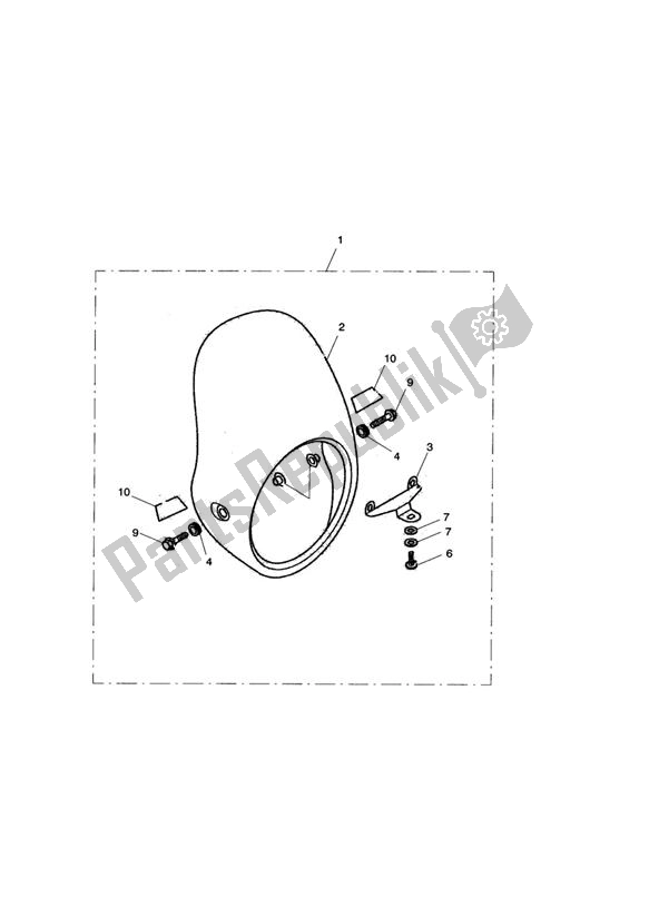 Wszystkie części do Flyscreen Kit, Solid White Stripe >281466-f2/279279-f4 Triumph Thruxton 900 2005 - 2007