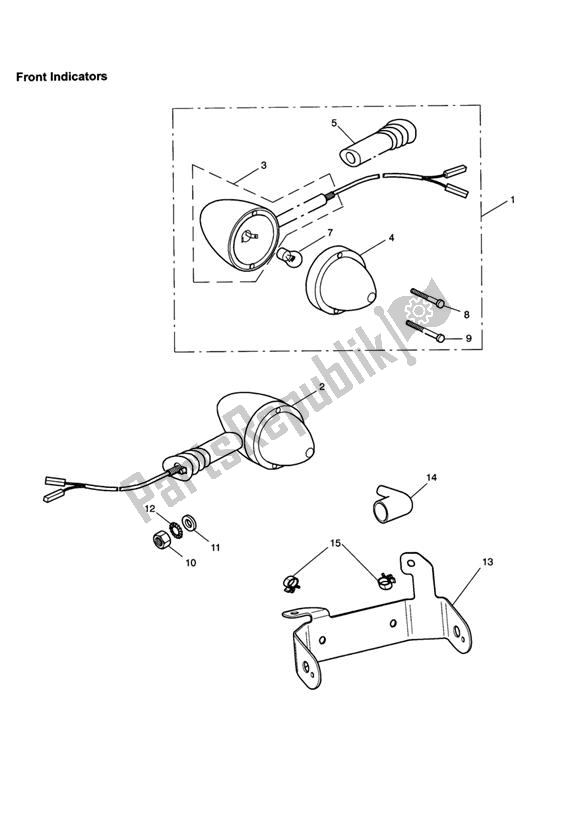 All parts for the Front Indicators of the Triumph Thruxton 900 2005 - 2007