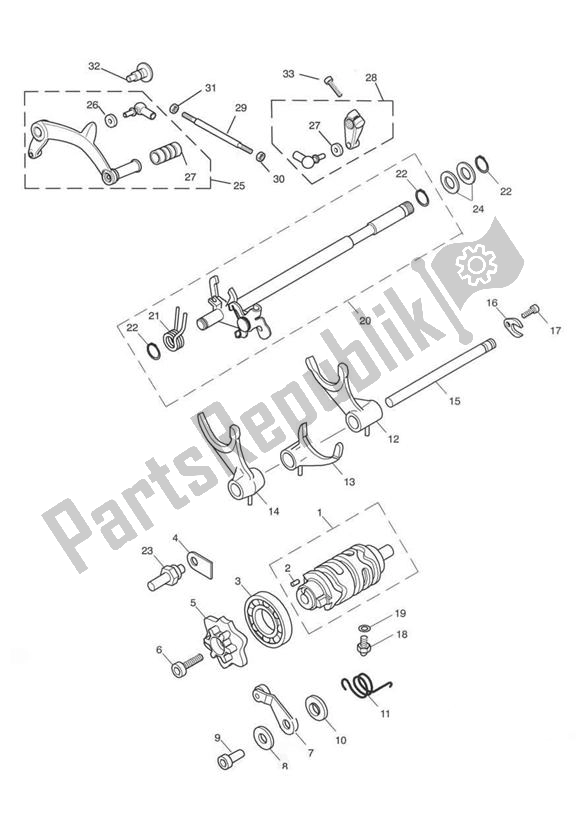 Todas as partes de Seletores De Marcha E Pedal do Triumph Thruxton 900 2005 - 2007