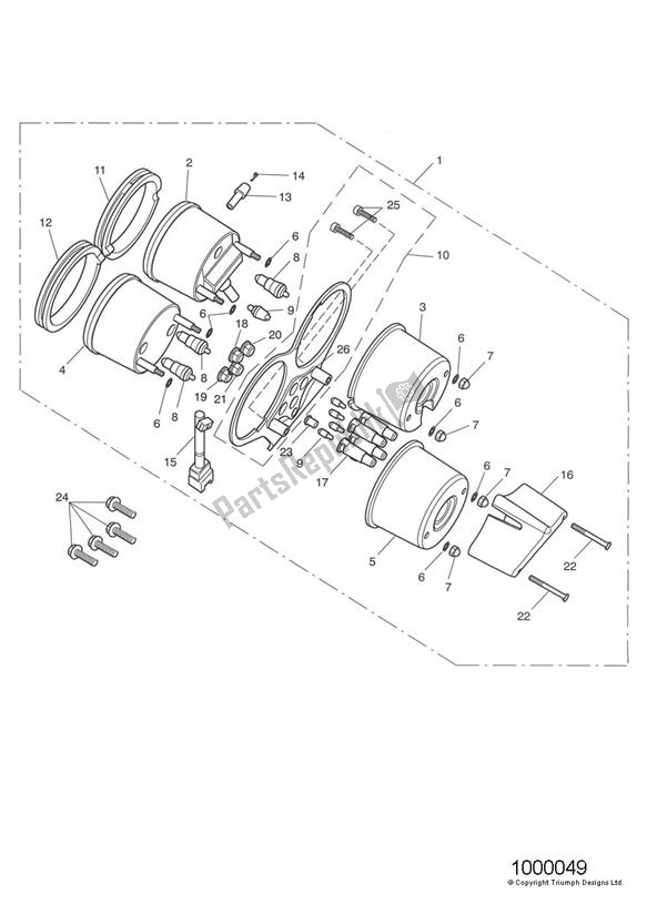 Wszystkie części do Instrumenty Triumph Thruxton 900 2005 - 2007