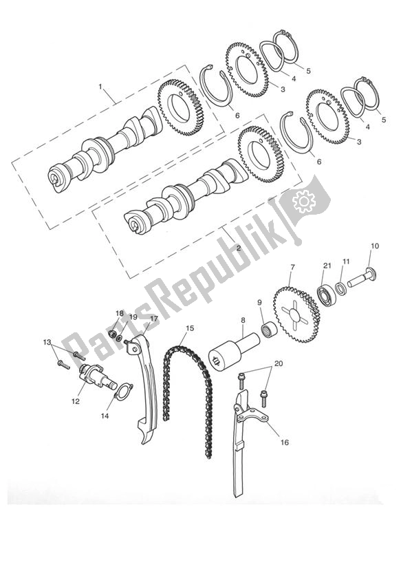 Todas las partes para árbol De Levas Y Transmisión Del árbol De Levas de Triumph Thruxton 900 Carburettor 2005 - 2007