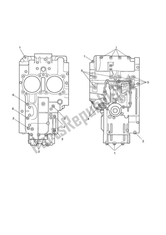 All parts for the Crankcase Bolts of the Triumph Thruxton 900 Carburettor 2005 - 2007