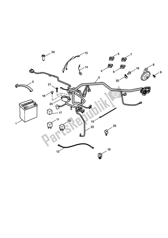 Tutte le parti per il Materiale Elettrico del Triumph Thruxton 900 Carburettor 2005 - 2007