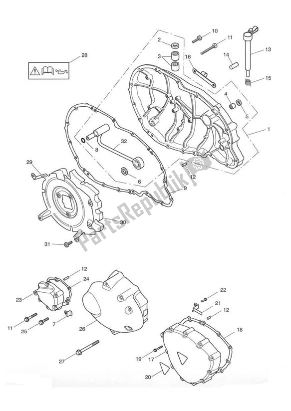 Todas las partes para Cubiertas Del Motor de Triumph Thruxton 900 Carburettor 2005 - 2007