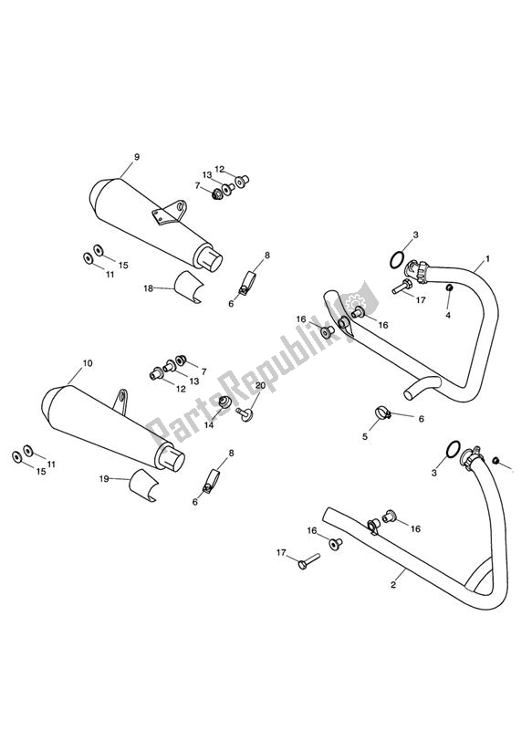 Tutte le parti per il Impianto Di Scarico del Triumph Thruxton 900 Carburettor 2005 - 2007