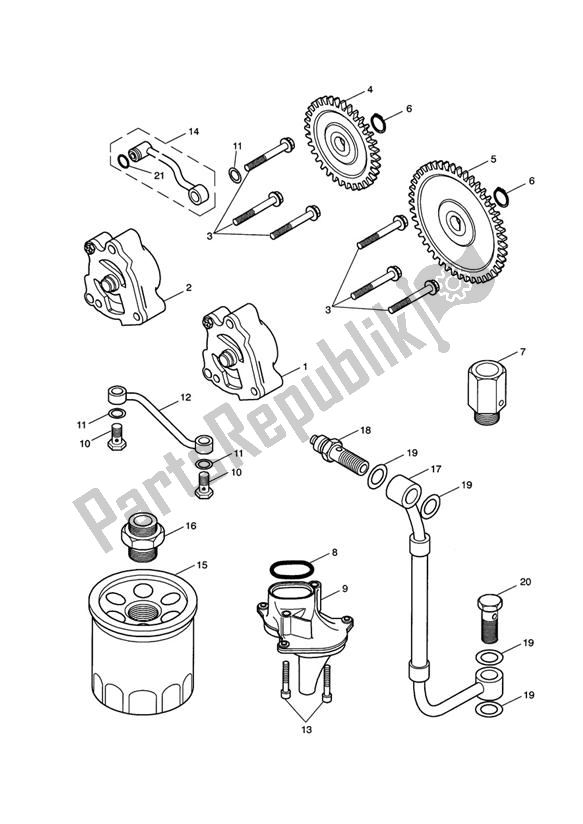 Todas las partes para Lubrication System de Triumph Thruxton 900 Carburettor 2005 - 2007