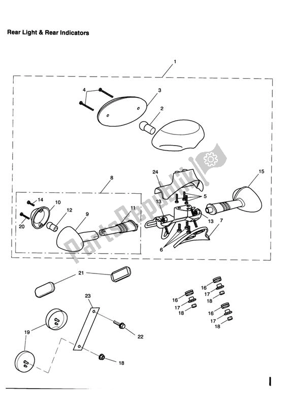 Todas las partes para Rear Light And Rear Indicators de Triumph Thruxton 900 Carburettor 2005 - 2007