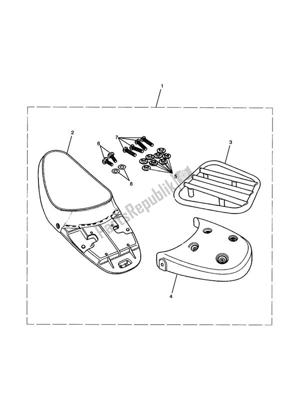 Tutte le parti per il Single Seat & Rack Kit del Triumph Thruxton 900 Carburettor 2005 - 2007