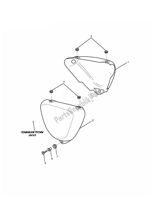 All parts for the Bodywork - Side Panels of the Triumph Thruxton 900 EFI 2008 - 2010